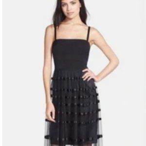 Vera Wang Illusion Stripe Mesh Tulle Gown Maxi Dress Size 8